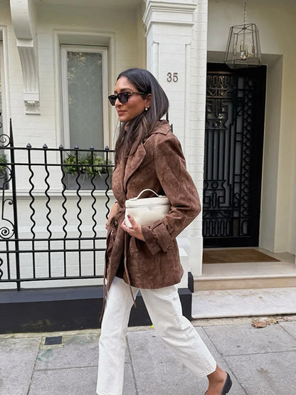 Olivia™ | Suède Trenchcoat