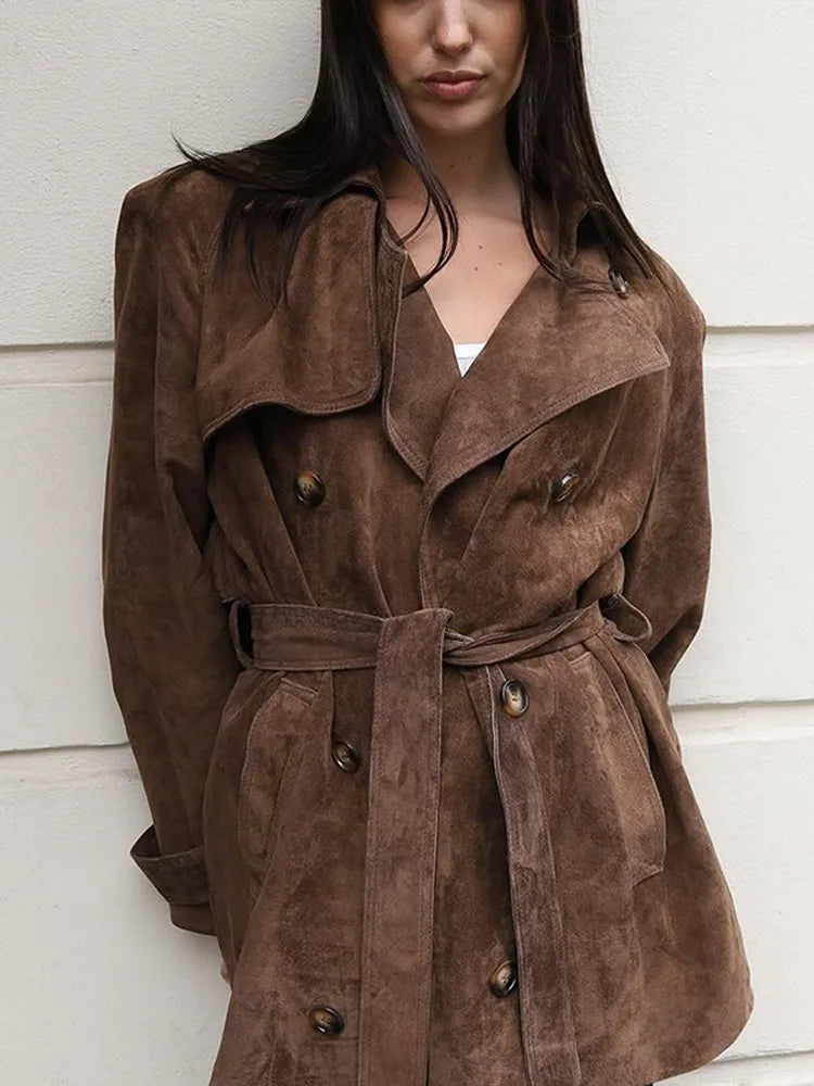 Olivia™ | Suède Trenchcoat