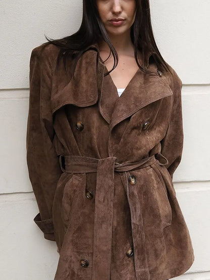 Olivia™ | Suède Trenchcoat